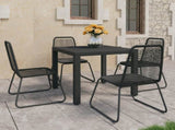 5 Piece Garden Dining Set PVC Rattan Black 3060119