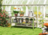 2 Tier Potting Bench Table, Galvanised Steel Garden Planting Work Bench Workstation with Storage T3398P323892