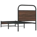 Bed Frame without Mattress 75x190 cm Brown Oak Engineered Wood 4100472