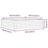 Garden Planter Wax Brown 90x90x23 cm Solid Wood Pine 847205