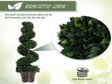 Set of 2 Artificial Plants White Rose Floral in Pot, Fake Plants for Home Indoor Decor, 90cm, Green T3398P343364