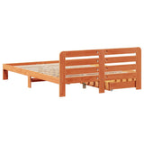 Bed Frame without Mattress Wax Brown 135x190 cm Double Solid Wood Pine 3309871