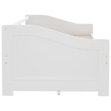 3-Seater Day Bed without Mattress White Solid Pinewood 90x200cm 322170
