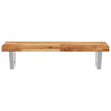 Basin Shelf Wall Mounted Steel and Solid Wood Acacia 3302738