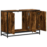 Bathroom Sink Cabinet Smoked Oak 90x33x60 cm Engineered Wood 849271
