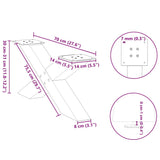Coffee Table Legs X-Shaped 2 pcs Natural Steel 70x cm Steel 4012947