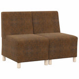 Modular Sofa Unit Armless 2 pcs Brown 55 x 74 x 82 cm 3399788