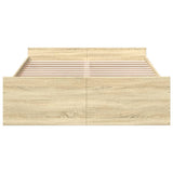 Bed Frame with Drawers without Mattress Sonoma Oak 120x190 cm Small Double 3280323