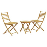 Bistro Set Natural Bamboo Bamboo Compact Foldable Bistro Set 3278533