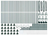 Fence Post with Concrete Base 26 pcs Green Powder-Coated Steel 3350233