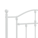 Metal Bed Frame without Mattress with Footboard White 90x190cm 353498