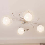 Ceiling Lamp with Round Glass Shades for 4 G9 LED Lights 337908
