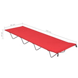 Camping Beds 2 pcs 180x60x19 cm Oxford Fabric and Steel Red 312485