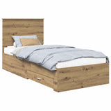 Bed Frame with Drawer Artisan Oak 100 x 200 cm Engineered Wood 3409693