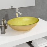 Basin Glass 50x37x14 cm Gold 345261