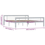 Bed Frame without Mattress Grey and White Metal 180x200 cm Super King 284561