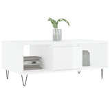 Coffee Table High Gloss White 90x50x36.5 cm Engineered Wood 830590