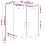 Sideboard Concrete Grey 69.5x34x90 cm Engineered Wood 812190