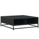 Coffee Table Black 80x80x30 cm Engineered Wood and Metal 848769