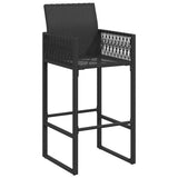 Garden Bar Stools 2 pcs Black Poly Rattan 368702