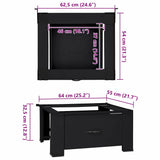 Washing Machine Pedestal Black 64 x 55 x 32.5 cm Steel 42022035
