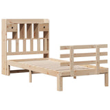 ZNTS Bookcase Bed without Mattress 100x200cm Solid Wood Pine 3322792
