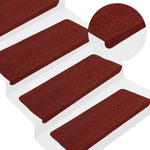 ZNTS Stair Mats Self-adhesive 30 pcs Red 65x24.5x3.5 cm 3365916