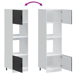 Oven Cabinets 2 pcs Porto Black Engineered Wood 3315052