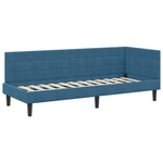 Corner Bed Frame with Headboard Blue 80 x 200 cm Velvet 42016407