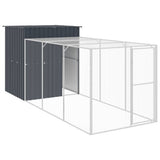 Chicken Cage with Run Anthracite 165x455x181 cm Galvanised Steel 3189109