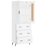 Highboard White 69.5x34x180 cm Engineered Wood 3199761