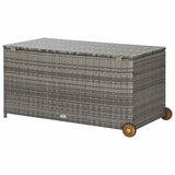 Garden Storage Box Light Grey 120x65x61 cm Poly Rattan 310090