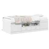 Daybed with Drawers without Mattress White 90x190 cm Single 3280251