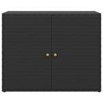 Garden Storage Cabinet Black 100x55.5x80 cm Poly Rattan 319868