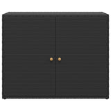 Garden Storage Cabinet Black 100x55.5x80 cm Poly Rattan 319868