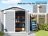 6'x4.5' Garden Storage Shed, Lockable Garden Shed with Double Doors, Window, Vent and Plastic Roof, T3398P377617