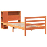 Bookcase Bed without Mattress Wax Brown 100x200 cm Solid Wood 3321882
