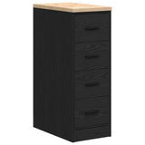 Garage Storage Cabinet Black 30x51x85 cm Solid Wood Pine 860581