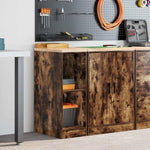 ZNTS Garage Storage Cabinet Smoked Oak 30x51x85 cm Solid Wood Pine 860530