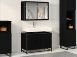 Bathroom Furniture Set 2 pcs Black Oak Engineered Wood 3402470