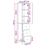 Cabinet Set 2 pcs Concrete Grey 34.5 x 34.5 x 90 cm 3416892