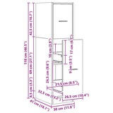 Apothecary Cabinet Artisian Oak 30x41x118 cm Engineered Wood 855168