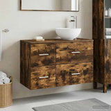 Bathroom Furniture Set 2 pcs Smoked Oak Engineered Wood 3403948