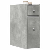 Narrow Bathroom Cupboard with Wheels Concrete Grey Engineered Wood 855289