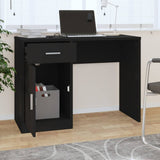 Desk Black Engineered wood, Aluminium Desk Rectangular 342653