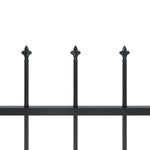 ZNTS Garden Fence with Spear Top Steel 1.8 m Black 144923