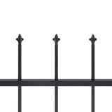 ZNTS Garden Fence with Spear Top Steel 1.8 m Black 144925