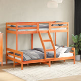 Bunk Bed without Mattress 90x200/120x200 cm Wax Brown Solid Wood 3207172