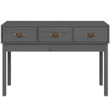 Console Table Grey 114x40x75 cm Solid Wood Pine 821756
