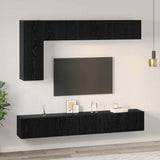 TV Cabinet Set 6 pcs Black Oak Engineered Wood 3393247